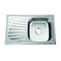Chiuveta inox Inter Ceramic Tampico cu o cuva si picurator stanga finisaj inox satinat 80x50 cm