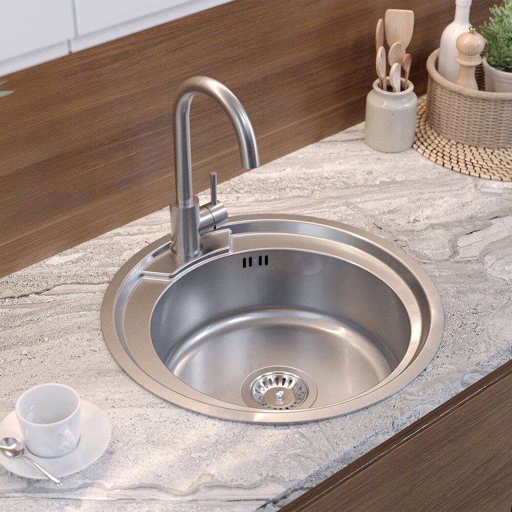 Chiuveta inox Quadron Hugo 210 cu o cuva fara picurator finisaj inox texturat 49 cm