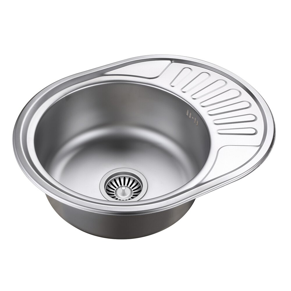 Chiuveta inox Quadron Jim 216 cu o cuva si picurator finisaj inox texturat 57x45 cm
