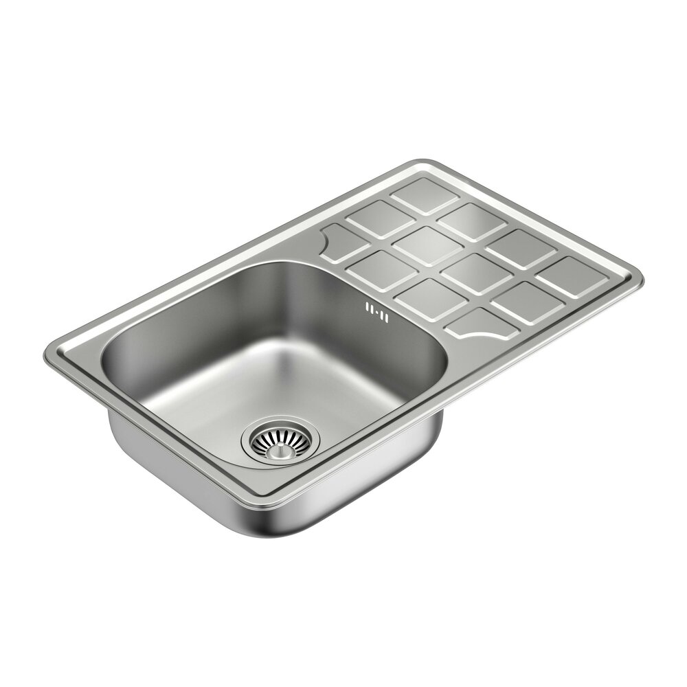 Chiuveta inox Quadron Louis 111 cu o cuva cu picurator finisaj inox texturat 47x48 cm