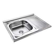 Chiuveta inox incastrata Quadron Pop Robin 111 inox satinat 80x60 cm stanga