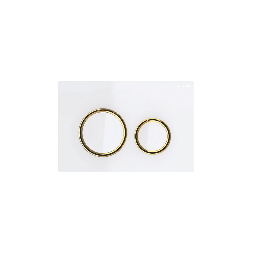 Clapeta de actionare Geberit Sigma21 alb cu inel auriu Geberit