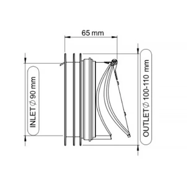 Clapeta de sens Wirquin pentru racord WC ∅ 100-110 mm picture - 2