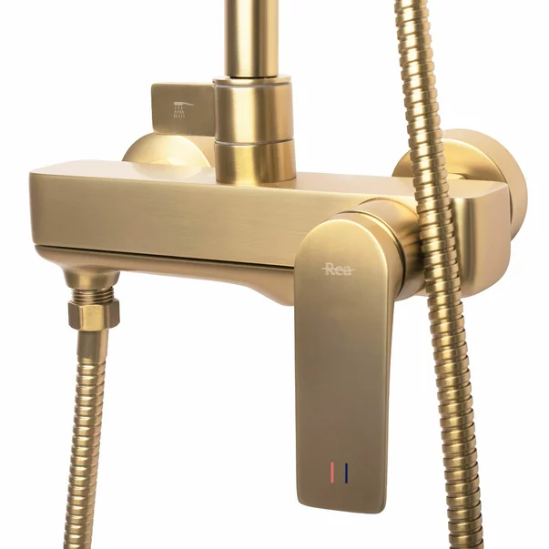 Coloana de dus cu baterie monocomanda auriu periat Rea Avalon picture - 6