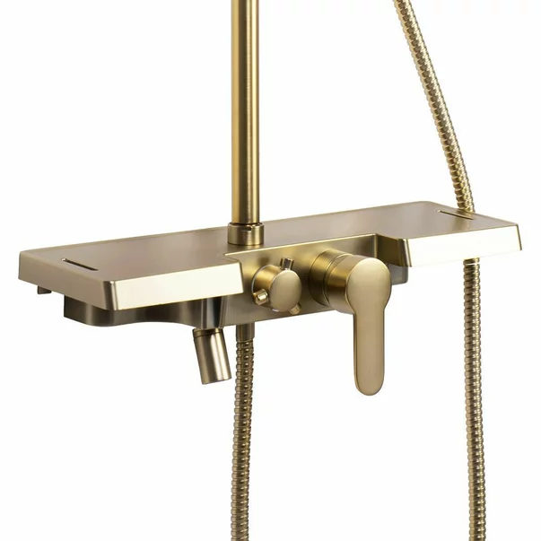 Coloana de dus cu baterie monocomanda auriu periat Rea Bravo picture - 2