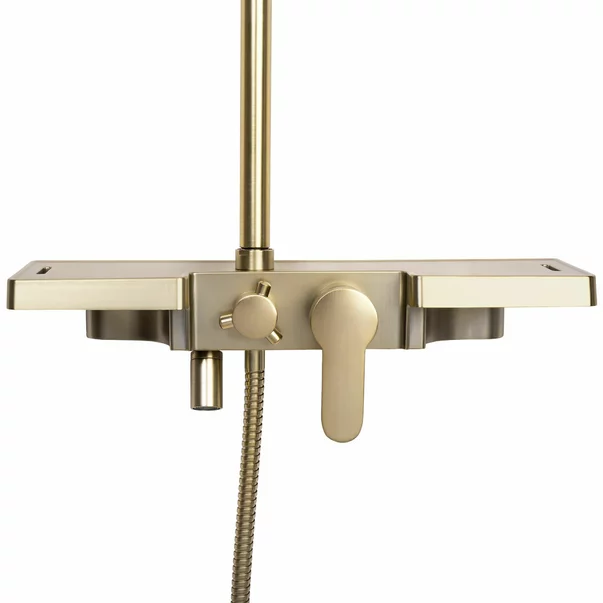 Coloana de dus cu baterie monocomanda auriu periat Rea Bravo picture - 5
