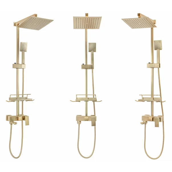 Coloana de dus cu baterie monocomanda auriu periat Rea Jack picture - 2