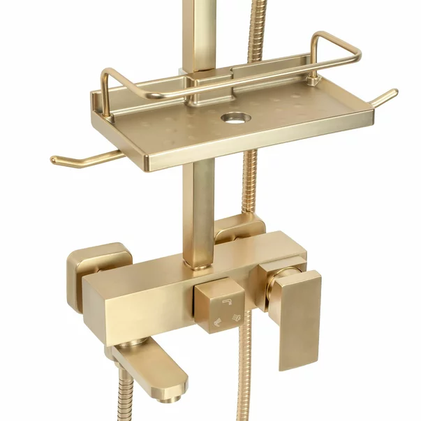 Coloana de dus cu baterie monocomanda auriu periat Rea Jack picture - 9