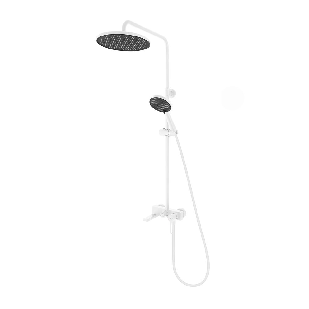 Coloana de dus cu baterie monocomanda FDesign Zaffiro finisaj alb mat