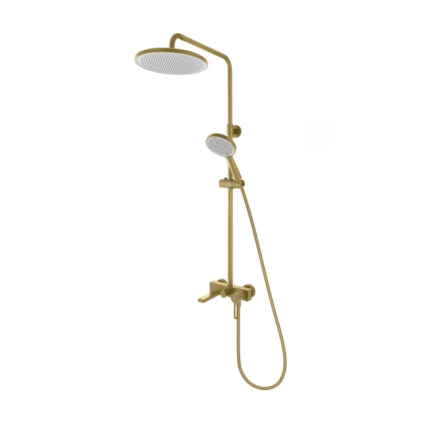 Coloana de dus cu baterie monocomanda FDesign Zaffiro finisaj auriu periat picture - 2
