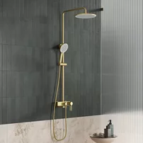 Coloana de dus cu baterie monocomanda FDesign Zaffiro finisaj auriu periat