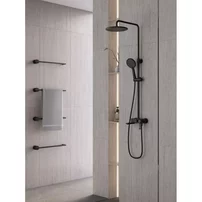 Coloana de dus cu baterie monocomanda FDesign Zaffiro finisaj negru mat