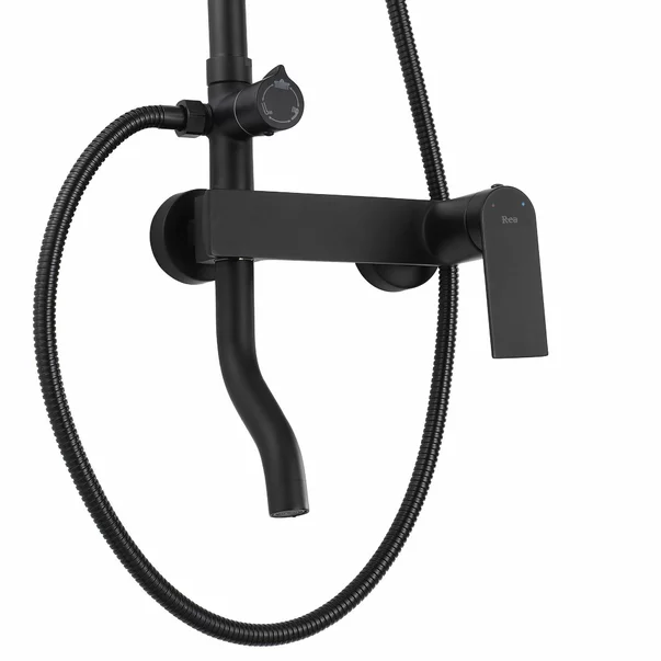 Coloana de dus cu baterie monocomanda negru mat Rea Storm cu pipa lunga picture - 3