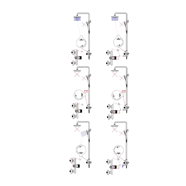 Coloana de dus cu baterie monocomanda Rubineta Veneto+Easy Push finisaj crom lucios picture - 5