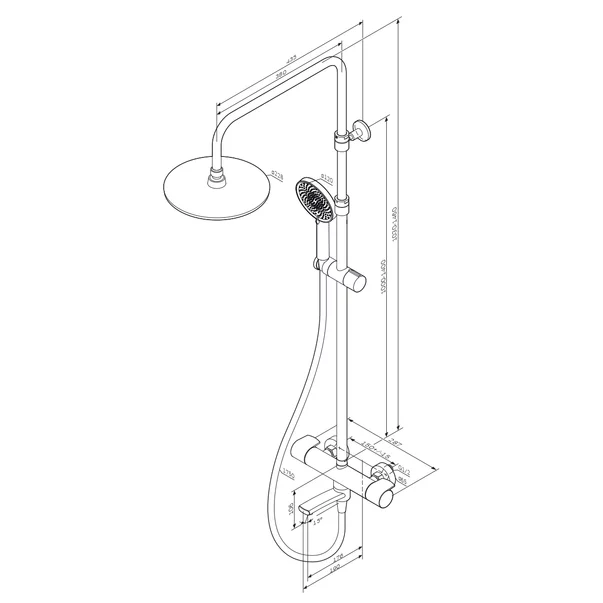Coloana de dus cu baterie termostatata AM.PM X-Joy finisaj crom lucios picture - 3