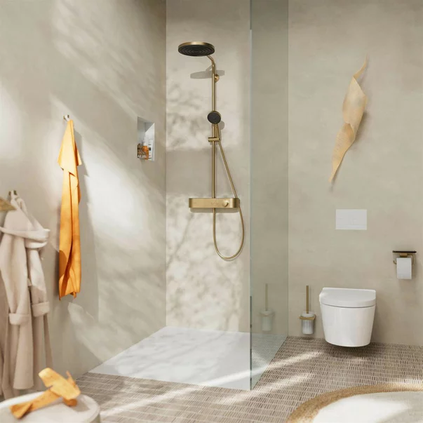 Coloana de dus cu baterie termostatata bronz periat Hansgrohe Pulsify S 260 picture - 2