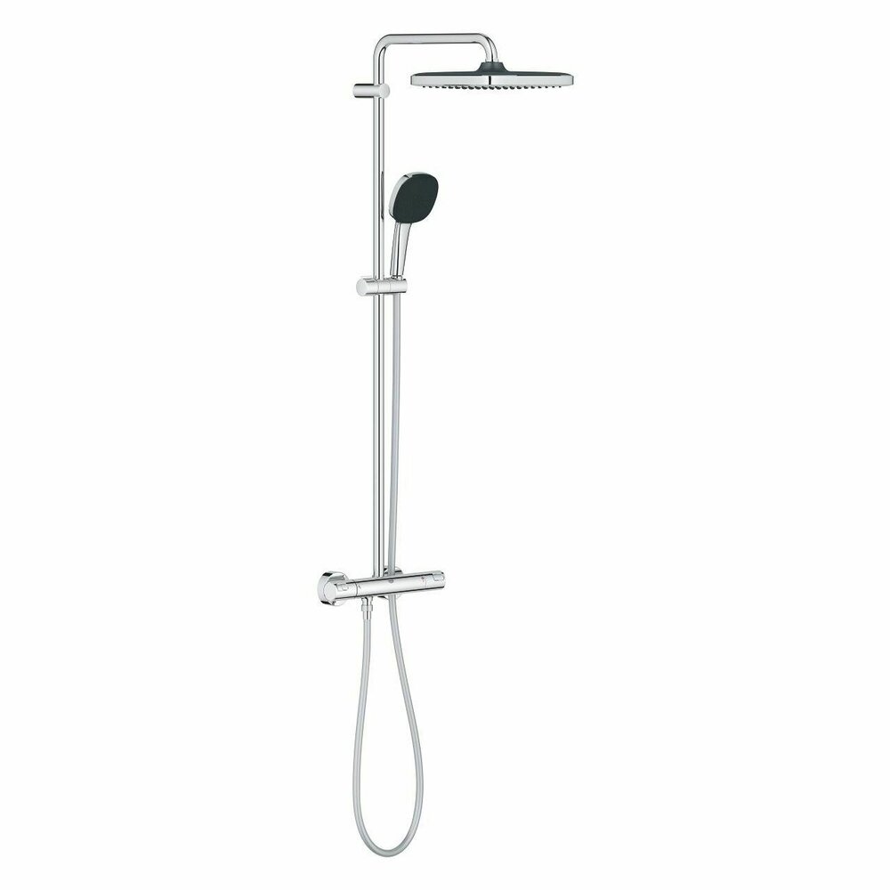 Coloana de dus cu baterie termostatata Grohe Vitalio Start Cube 250 crom lucios
