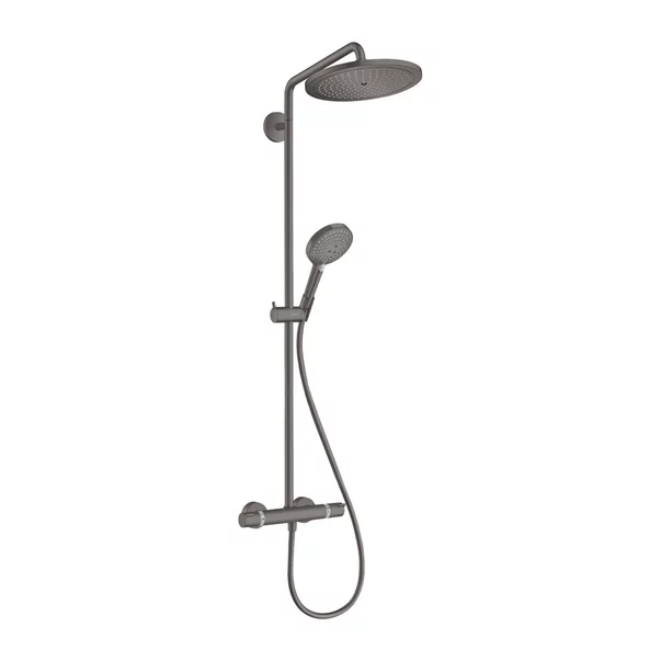 Coloana de dus cu baterie termostatata Hansgrohe Croma Select S para cu 3 functii finisaj negru-crom periat picture - 2