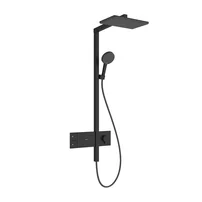 Coloana de dus cu baterie termostatata Hansgrohe Raindance Alive Q para cu 3 functii finisaj negru mat