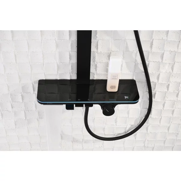 Coloana de dus cu baterie termostatata Inter Ceramic Lucio finisaj negru mat picture - 6