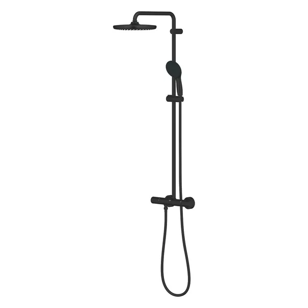 Coloana de dus cu baterie termostatata negru mat Grohe Tempesta 250 picture - 2