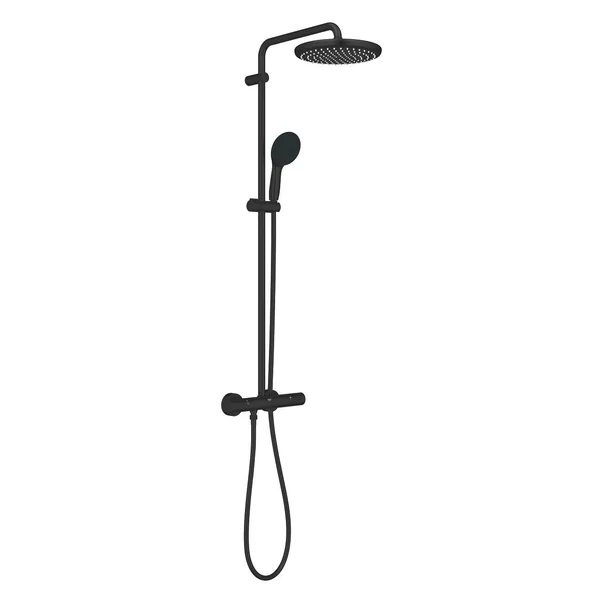 Coloana de dus cu baterie termostatata negru mat Grohe Tempesta 250 picture - 4