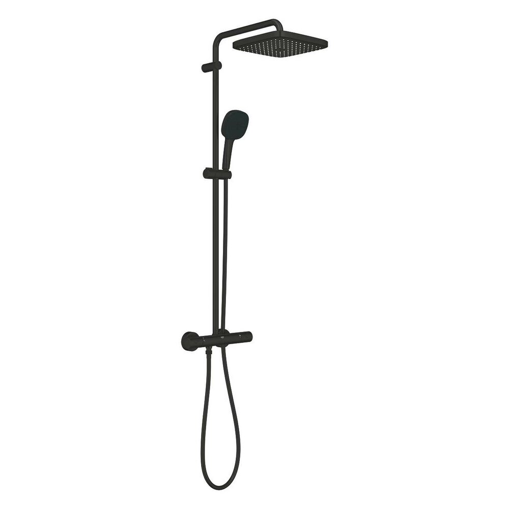 Coloana de dus cu baterie termostatata negru mat Grohe Tempesta Cosmopolitan 250 Cube