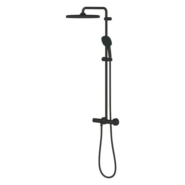 Coloana de dus cu baterie termostatata negru mat Grohe Tempesta Cosmopolitan 250 Cube picture - 3