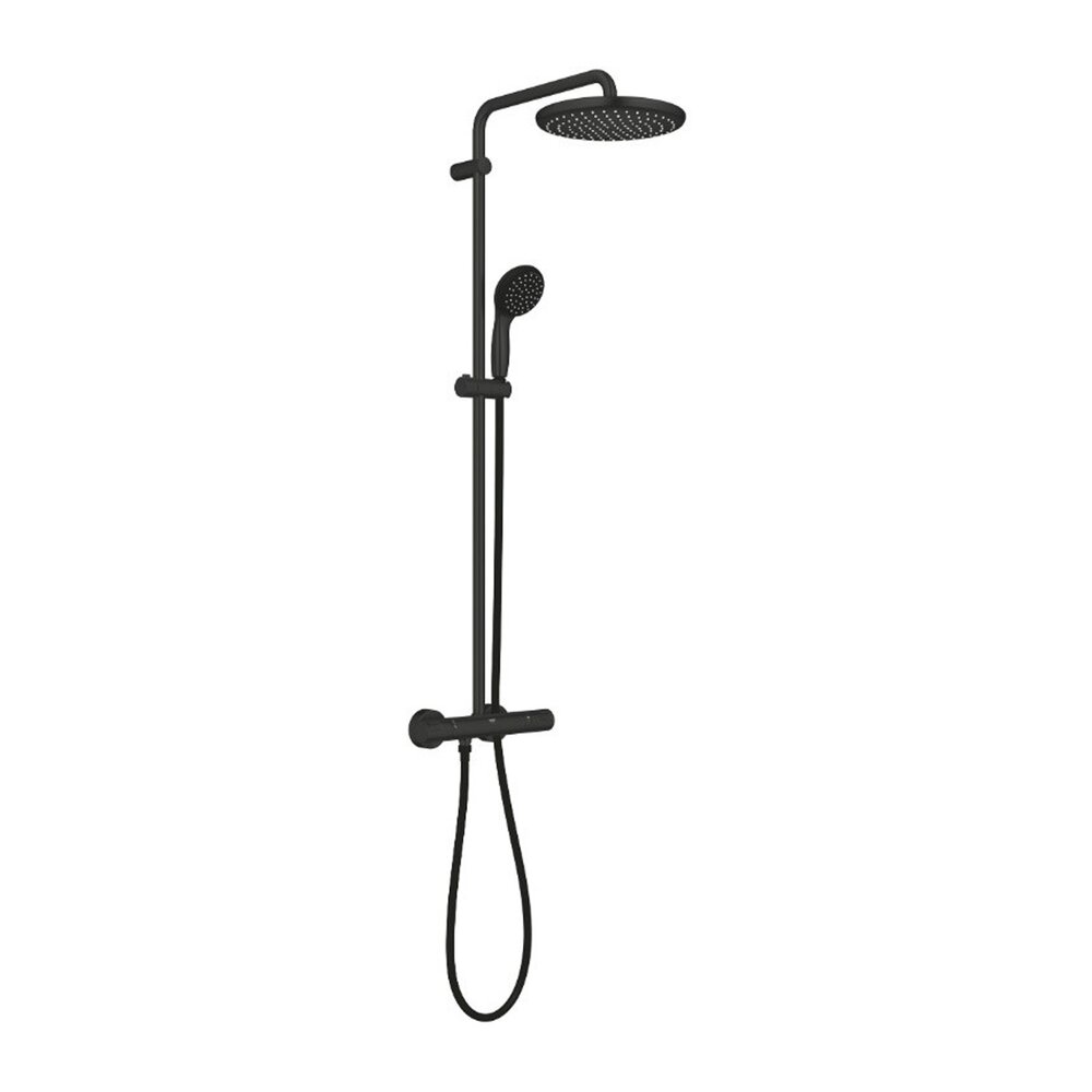 Coloana de dus cu baterie termostatata negru mat Grohe Vitalio Start 250
