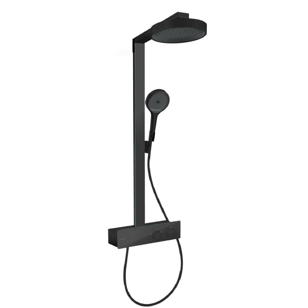 Coloana de dus cu baterie termostatata negru mat Hansgrohe Rainfinity 350 Eco SHP
