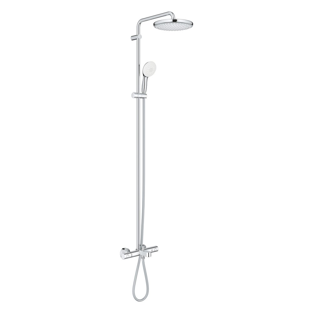 Coloana de dus cu baterie termostatata si pipa cada Grohe Tempesta Cosmopolitan 250