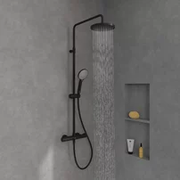Coloana de dus cu baterie termostatata Villeroy&Boch Universal finisaj negru mat