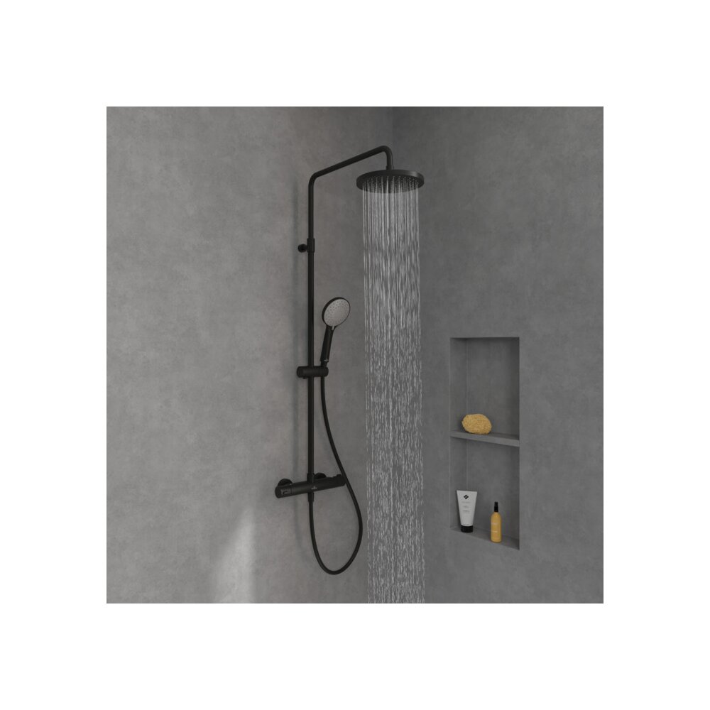 Coloana de dus cu baterie termostatata Villeroy&Boch Universal finisaj negru mat