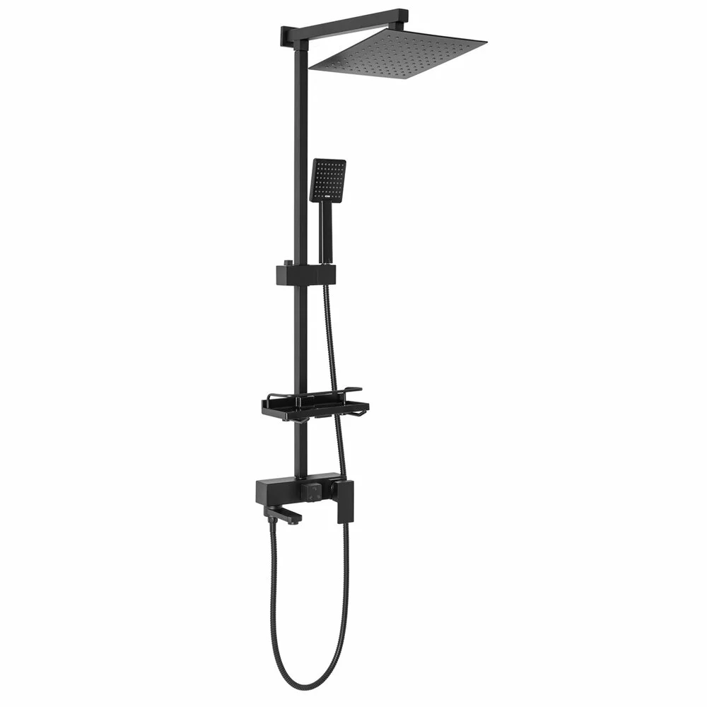 Coloana de dus cu pipa cada negru mat Rea Jack 5902557349203