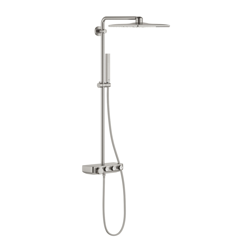 Coloana de dus cu termostat Grohe Euphoria SmartControl 310 Cube Duo crom periat Supersteel