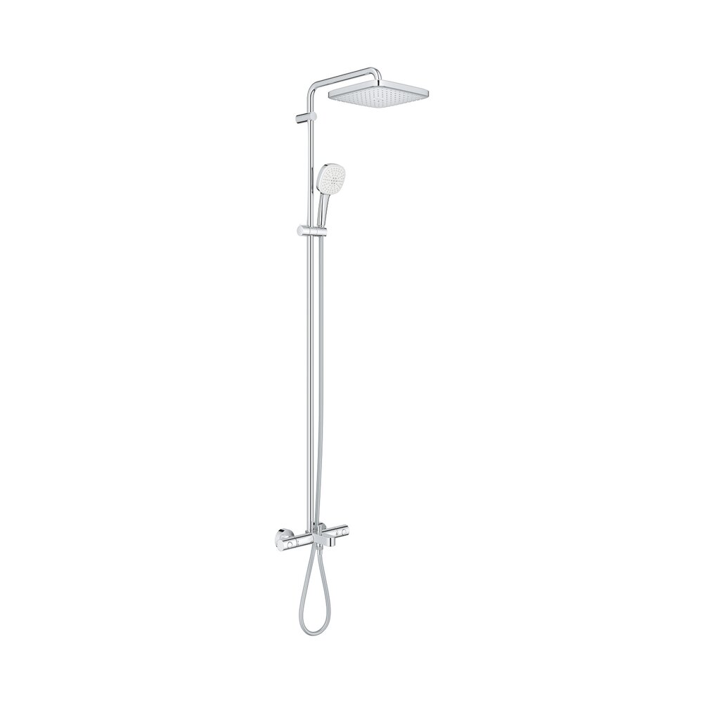 Coloana de dus cu termostat Grohe Tempesta 250 Cube finisaj crom lucios
