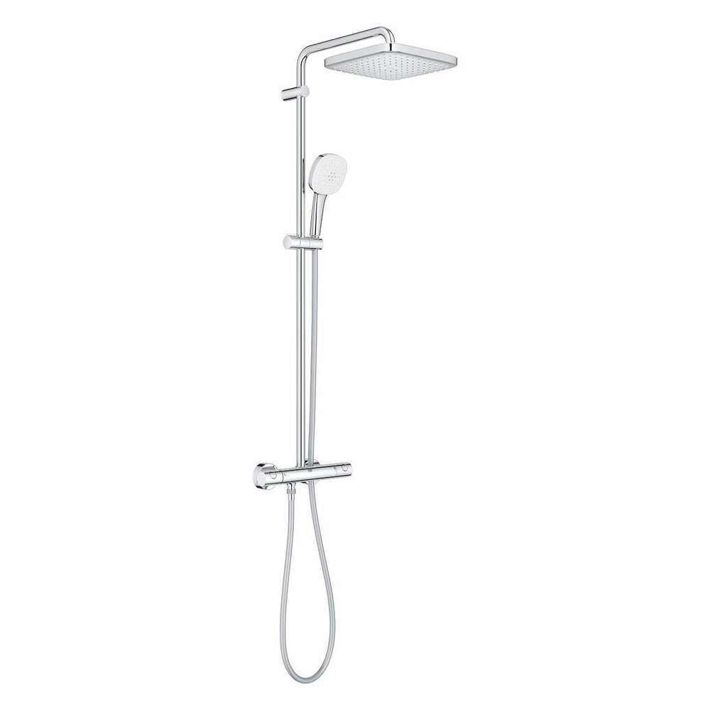 Coloana de dus Grohe Tempesta 250 Cube cu baterie termostatata crom lucios