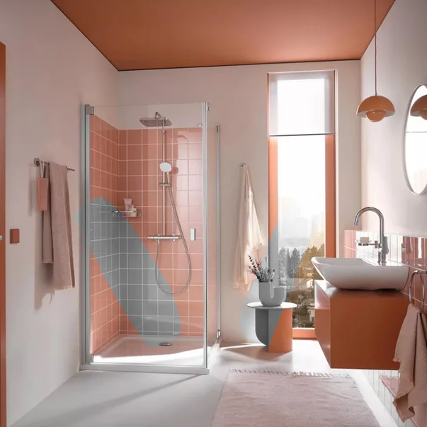 Coloana de dus Grohe Tempesta 250 Cube cu baterie termostatata crom lucios picture - 2
