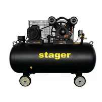 Compresor aer 370L Stager HMV0.6/370-10 10bar, 600L/min, trifazat, angrenare curea