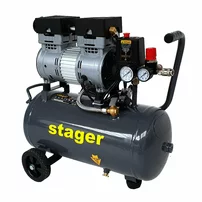 Compresor aer silentios 24L Stager HM0.75JW/24 8bar, 135 L/min, monofazat, angrenare directa