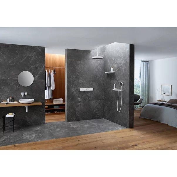 Conector de perete pentru furtun dus Hansgrohe Rainfinity alb mat picture - 4
