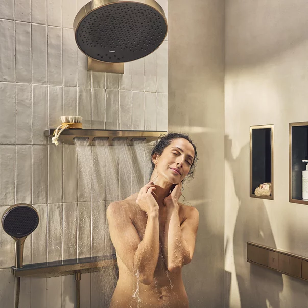 Conector de perete pentru furtun dus Hansgrohe Rainfinity bronz periat picture - 4