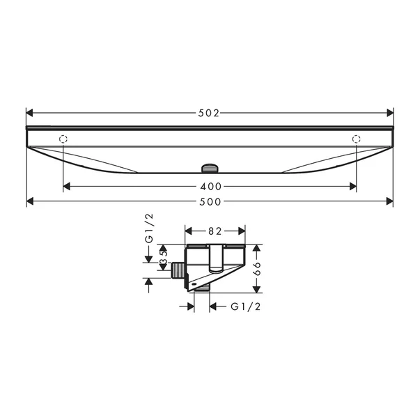 Conector de perete pentru furtun dus Hansgrohe Rainfinity bronz periat picture - 5