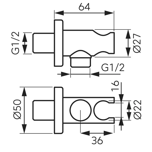 Conector furtun alb mat FDesign Inula picture - 2
