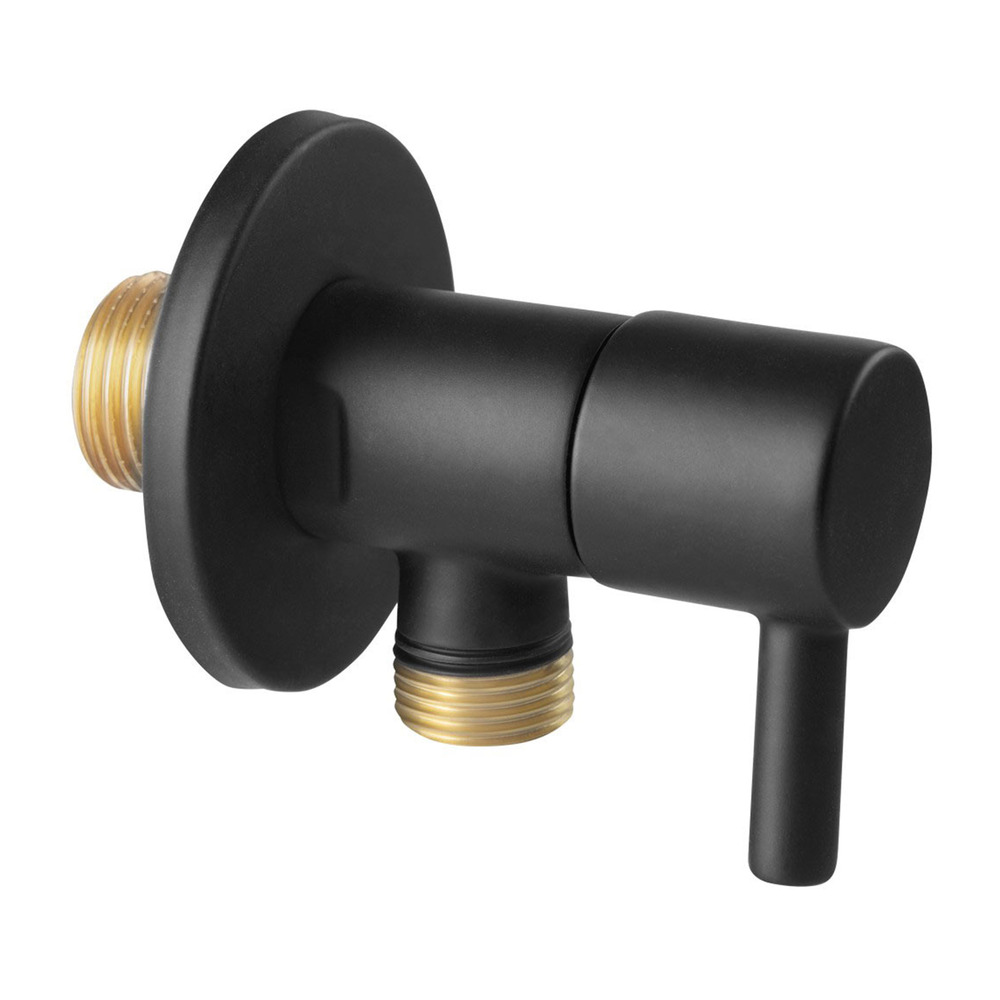 Robinet coltar Ferro 1/2”x3/8” rotund cu finisaj negru mat