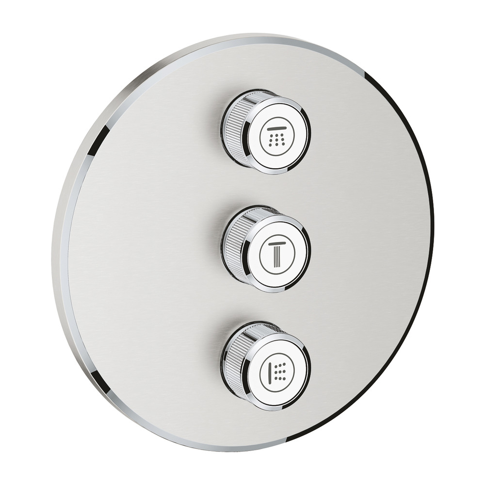 Baterie dus incastrata Grohe Grohtherm SmartControl crom periat Supersteel pentru 3 iesiri