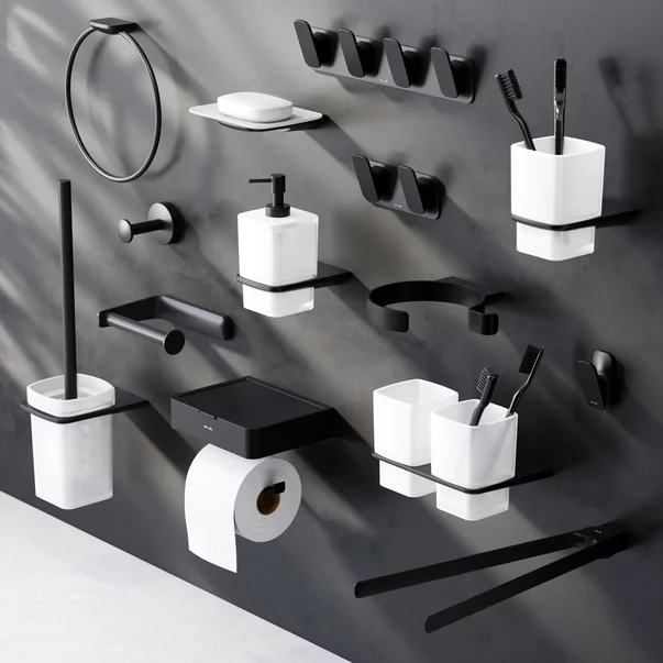 Dozator sapun AM.PM Inspire 2.0 negru-sticla mata 250 ml picture - 3