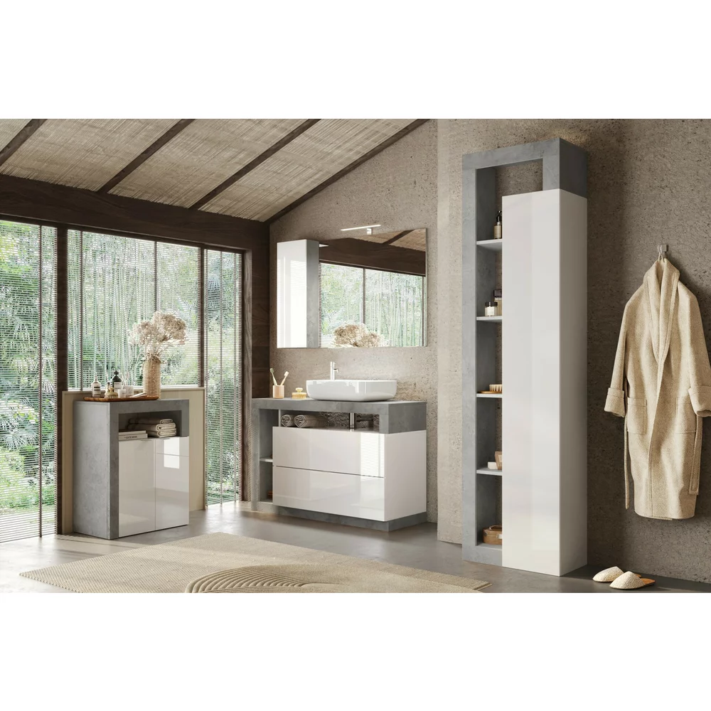 Dulap baie alb LC Mobili Italia Hamburg 64x78 cm 2 usi 439030-04CE