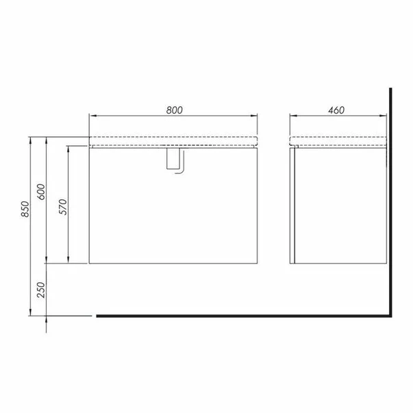 Dulap baza pentru lavoar suspendat cu sertar Kolo Twins 80 cm, negru mat picture - 2
