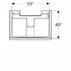 Dulap baza pentru lavoar suspendat proiectie mica alb Geberit Acanto 1 sertar 60 cm picture - 3